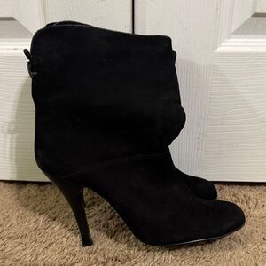 Rampage Elsa Short Black Slouchy Suede 4.5” Heel Boots size 8.5 Streetwear Fall